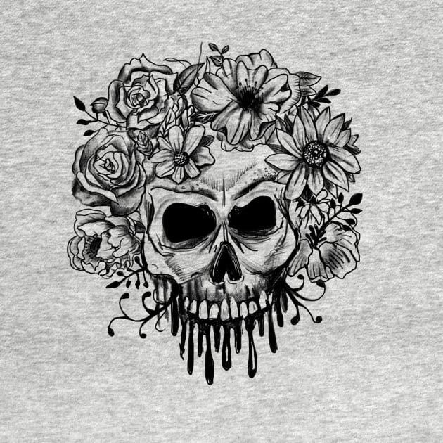 Skull & Flowers Gothic Grunge Punk by LunaElizabeth